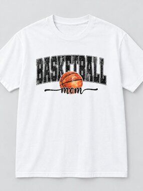 Basketball Mom Distressed Vintage Graphic Tee White